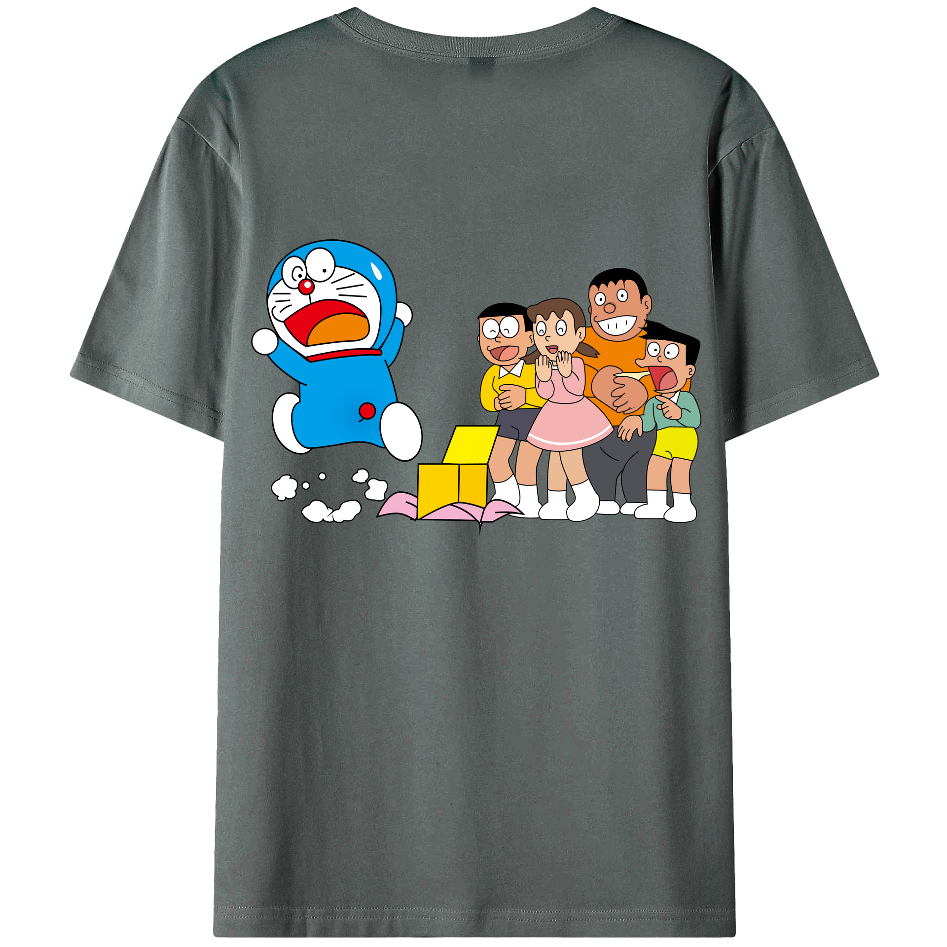 （画像用） ドラえもん 骨川 スネ夫 Doraemon Honekawa Suneo 綿100％ メンズ半袖Tシャツ（バックプリント） 通気性